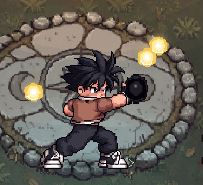 The hero winds up to throw an energy bomb